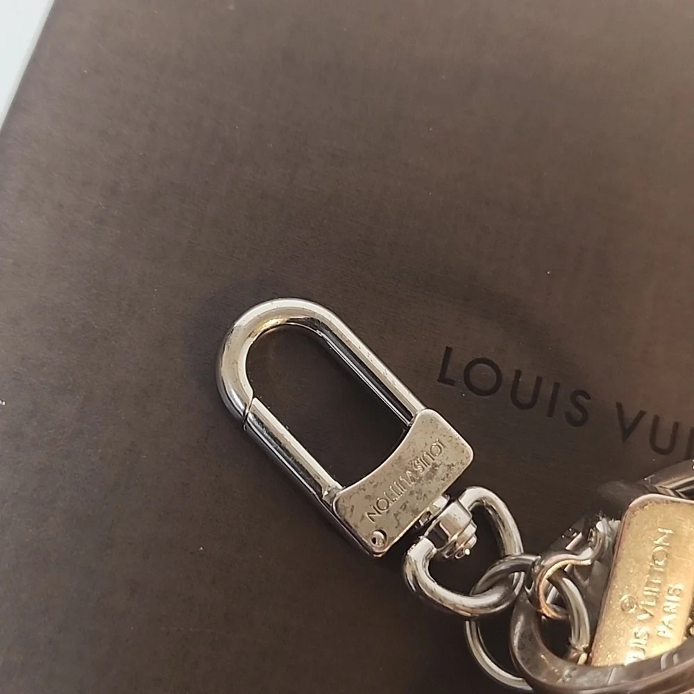 Louis Vuitton Taiga Porte Cles Neo Key Ring /Charm Black and Sliver